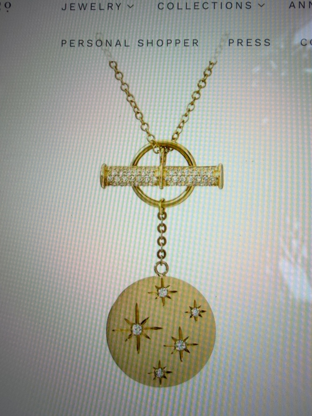 14k Yellow Gold Starburst Disc Pendant Necklace - Women Jewelry